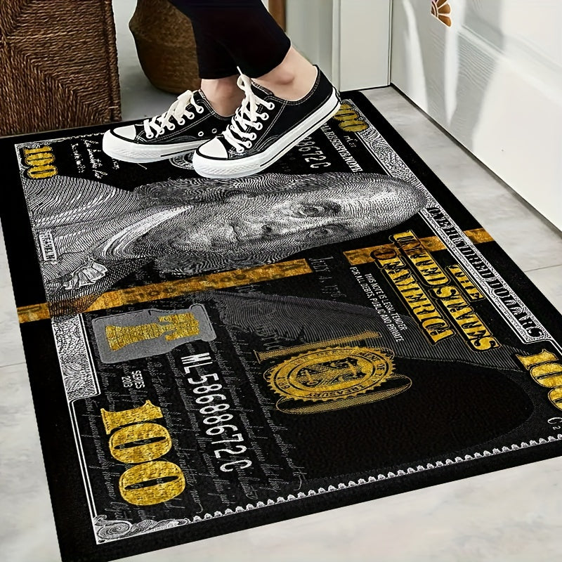 1pc Banknote Pattern Bathroom Non-slip Mat, Bathroom Floor Rug, Bathroom Door Mat, Bedroom Living Room Floor Carpet, Entry Way Mat For Bathroom Hallway Living Room Bedroom Balcony, Home Decoration