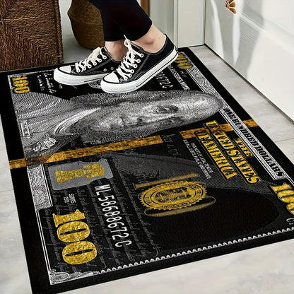 1pc Banknote Pattern Bathroom Non-slip Mat, Bathroom Floor Rug, Bathroom Door Mat, Bedroom Living Room Floor Carpet, Entry Way Mat For Bathroom Hallway Living Room Bedroom Balcony, Home Decoration