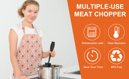 [Manual Meat Shredder] PANCERKA Manual Meat Shredder & Pulverizer | Heat-Resistant Polypropylene, Non-Stick Surface, Ergonomic Handle, Dual Interchangeable Blades for Beef, Turkey, BBQ, Stovetop Use, Kitchen Gadgets, Durable
