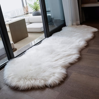 1pc Soft and Fluffy Sheepskin Carpet - Non-slip Artificial Fur Carpet for Bedroom, Living Room and Game Room - Washable and Durable - Very Suitable for Home Decoration and Dormitory