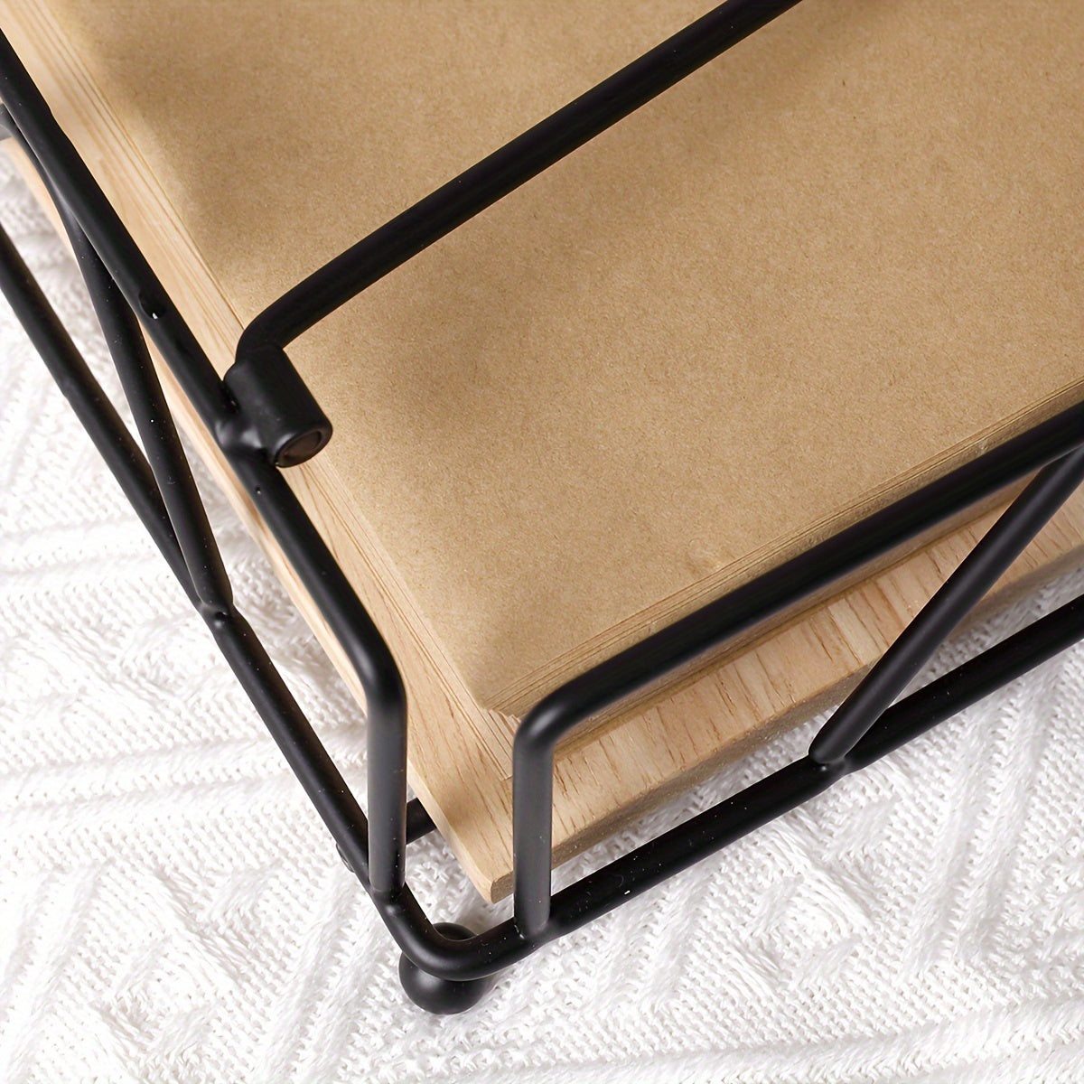 [Metal Napkin Rack] Iron Art Design 1pc Tissue Dispenser - Metal Hollow Napkin Holder for Kitchen Countertop, Dining Table, Home Decoration