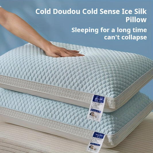 1pc Cold Bean Curd Pillow Supports Neck And Spine For Relaxing Sleep, Sleep Massage Pillow Core, Moisture Absorbing Breathable Household Bedding Pillow Suitable For Living Room, Bedroom, Home Decoration