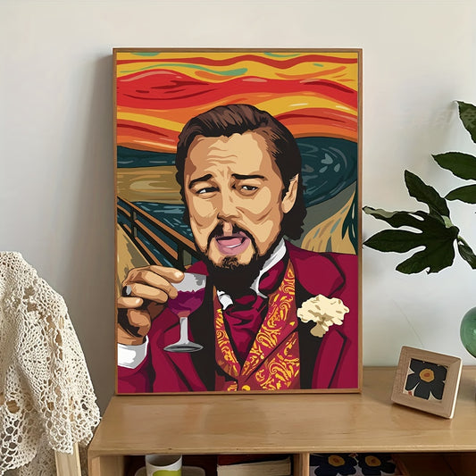 [Ideal Abstract Scream Movie Poster] 1pc Canvas Poster, Modern Art, Abstract Scream Movie Star Poster, Classic Artwork Leo Canvas Painting, Funny Film Actor Picture, Ideal Gift For Bedroom Living Room Kitchen Corridor, Wall A