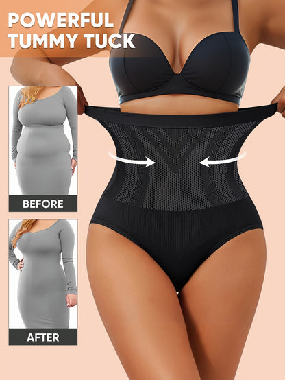 1-Pack High-Waist Tummy Control Shaping Seamless Panties, Soft Fit Women's Briefs