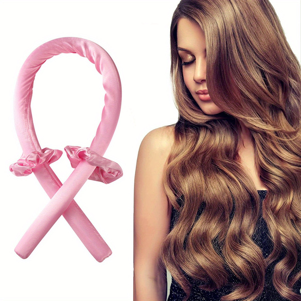 3pcs/Set Bandeau de tige de curling sans chaleur avec liers à cheveux - DIY Lazy Ribbon Hair