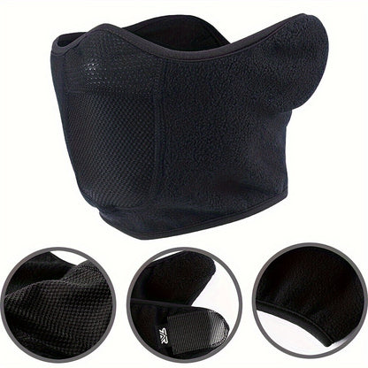 Stay Warm and Comfortable During Winter Activities with this Men's Half Face Mask with Earmuffs!