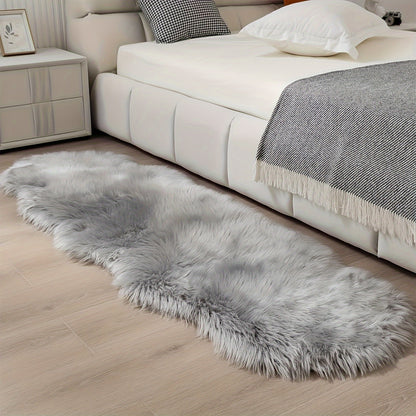 1pc Soft and Fluffy Sheepskin Carpet - Non-slip Artificial Fur Carpet for Bedroom, Living Room and Game Room - Washable and Durable - Very Suitable for Home Decoration and Dormitory
