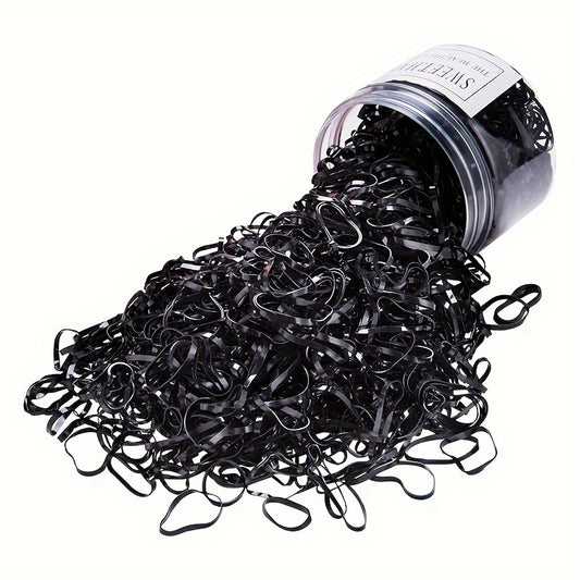 100pcs Black Disposable Hair Ties - Thick, High Elasticity, No-Damage Ponytail Holders for Women & Girls - Perfect for Christmas & New Year Styling