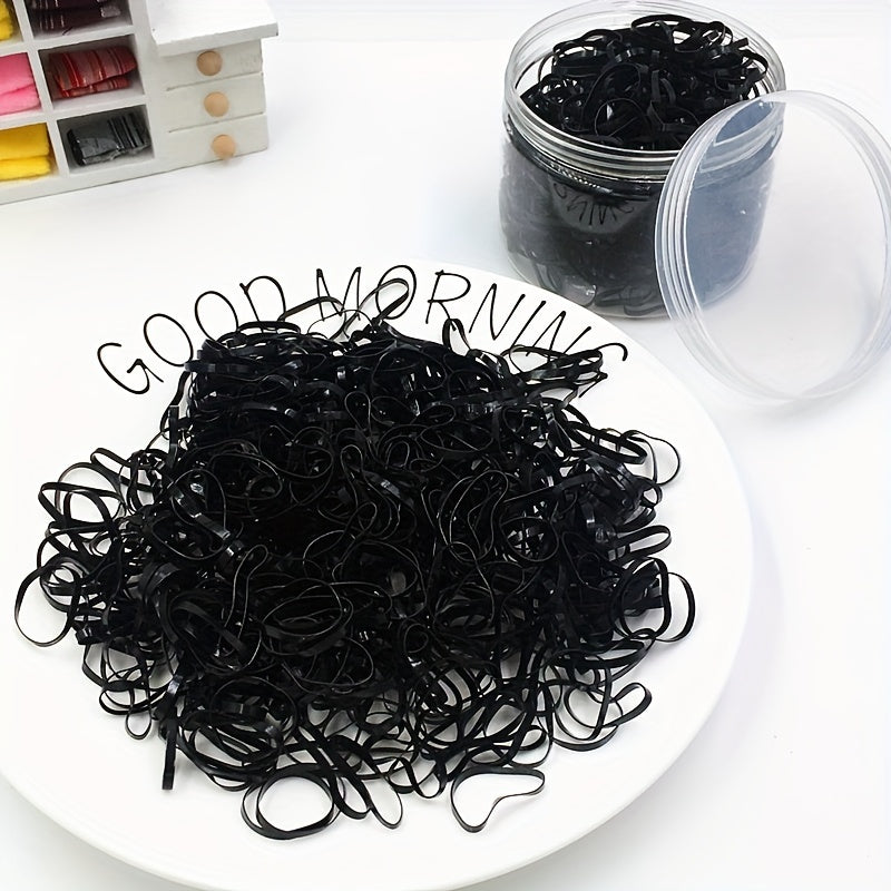 100pcs Black Disposable Hair Ties - Thick, High Elasticity, No-Damage Ponytail Holders for Women & Girls - Perfect for Christmas & New Year Styling