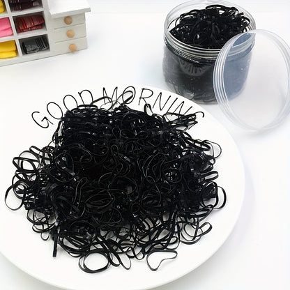 100pcs Black Disposable Hair Ties - Thick, High Elasticity, No-Damage Ponytail Holders for Women & Girls - Perfect for Christmas & New Year Styling