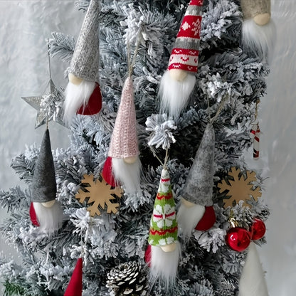 10pcs Christmas Tree Decoration Dwarf Pendant, Mini Indoor Gnomes Of New Year Valentine's Day Decor Plush Set, For Holiday New Year Valentine's Day, Santa Elf For Home Decor
