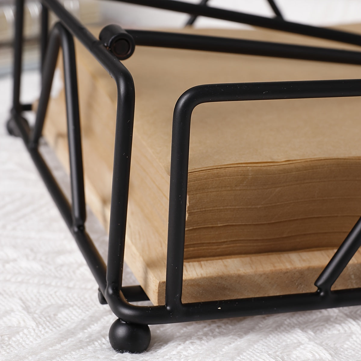 [Metal Napkin Rack] Iron Art Design 1pc Tissue Dispenser - Metal Hollow Napkin Holder for Kitchen Countertop, Dining Table, Home Decoration