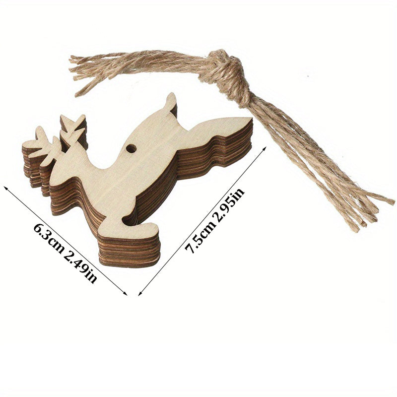 1 Pack, Christmas Pendant Household Decoration Supplies, Wooden Handicrafts, Creative Carving Wood Chips, Christmas Tree Decorations Gifts, Creative Small Gift, Holiday Accessory, Birthday Party Supplies, Birthday Gift, Art C