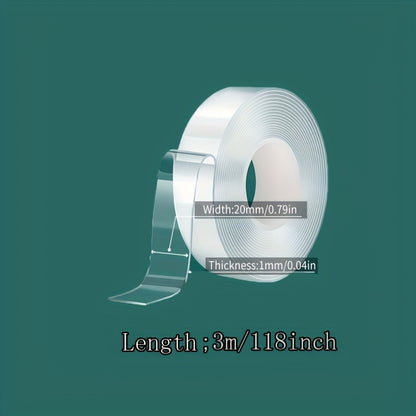 1pc 3 Styles Fixing Tape, Transparent, Easy To Use, Strong Viscosity, Suitable For Wall Fixing, Home Decoration