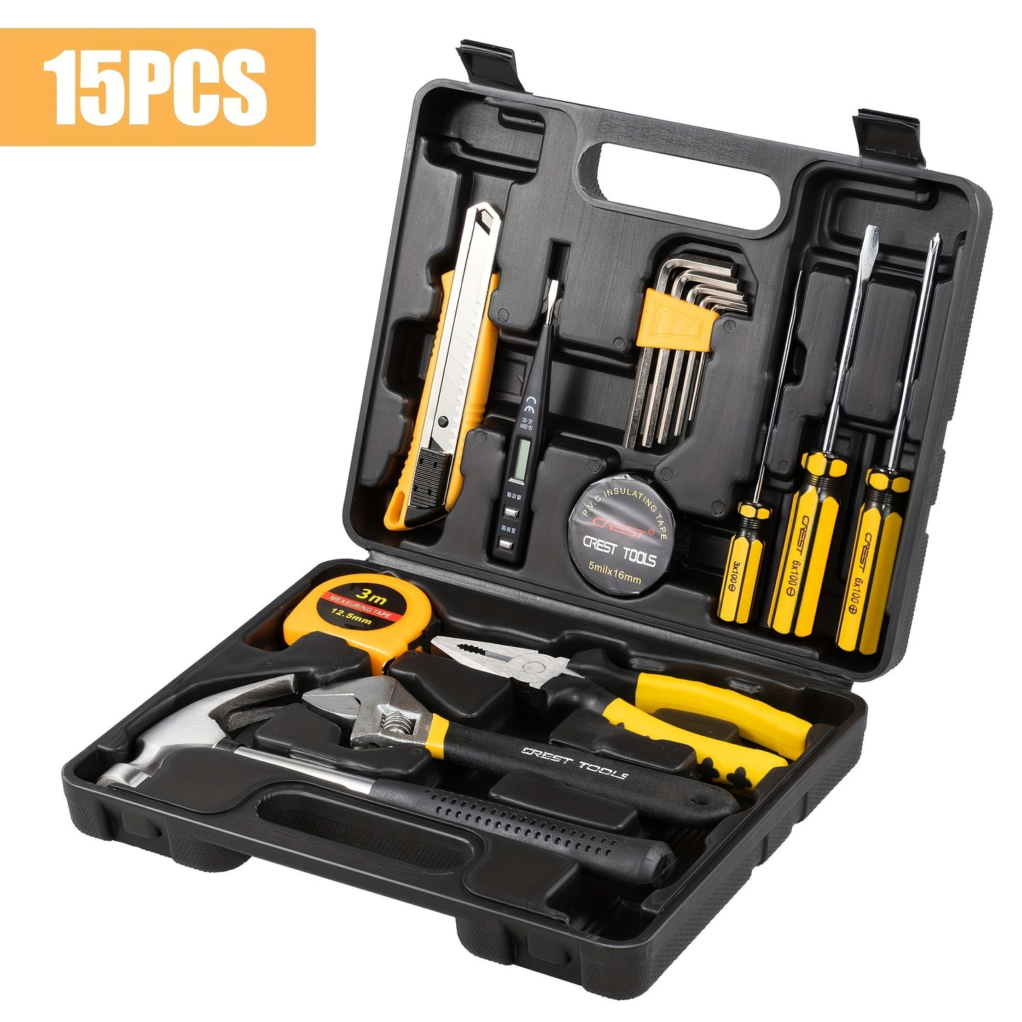 15pcs/23pcs Repair Tools, Manual Toolbox Tools, DIY Toolbox Tools, H4001A Hardware Toolbox Tools Are Durable And Very For Daily Home Decoration