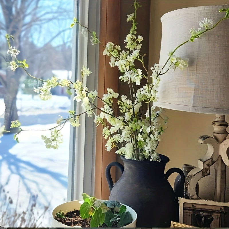 [39inch Cream Artificial Blossom] 1/5/10pcs, 39inch Cream Artificial Blossom Branch With Buds, Faux Spring Plant Stem, Centerpieces Floral Wedding Home Decoration Gifts, Room Decoration, Aesthetic Room Decor, Garden Decor, Ho