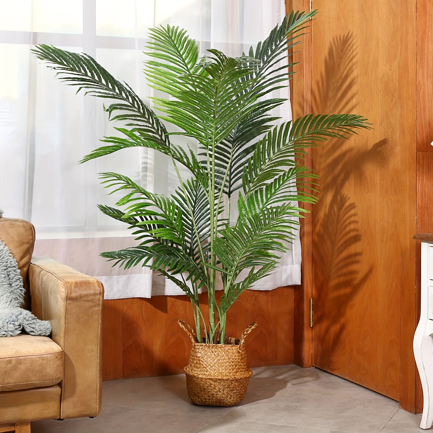 Plante De Palmier Areca Artificielle 5 Pieds Faux Palmier Avec 17 Troncs Faux Arbre Pour Décoration Moderne D’Intérieur Extérieur Dypsis Lutescens Plantes En Pot Pour Bureau À Domicile (Lot De 2)