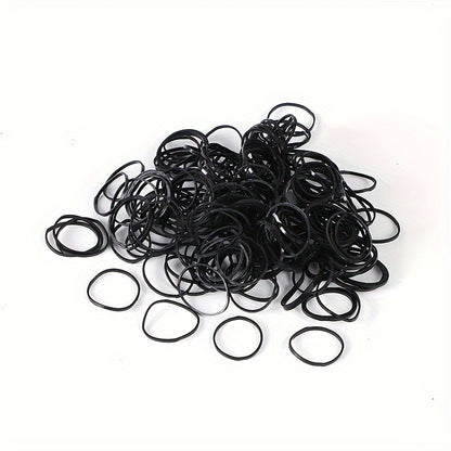 100pcs Black Disposable Hair Ties - Thick, High Elasticity, No-Damage Ponytail Holders for Women & Girls - Perfect for Christmas & New Year Styling