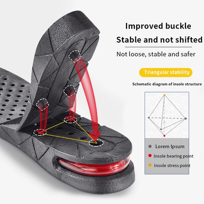 1.18-3.54inch Invisible Height Increase Insole Cushion Height Adjustable Shoe Heel Insoles Insert Taller Support Absorbant Foot Pad