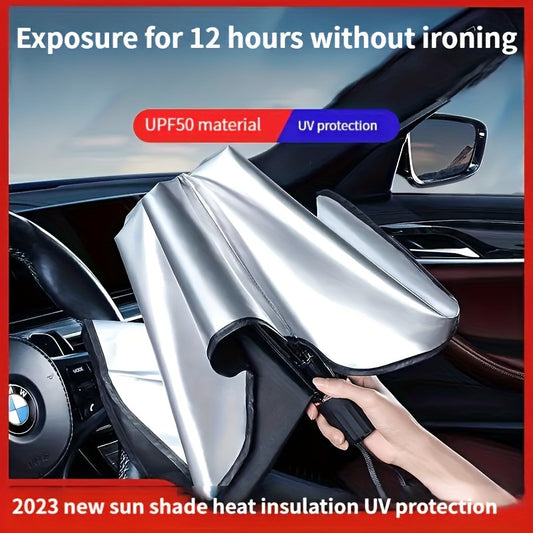 [Car Sunshade] Blackout Car Sunshade | Front Windshield Sunscreen Heat Insulation Sunshade Blocking Plate Car Interior Windshield Small Car Cover Umbrella