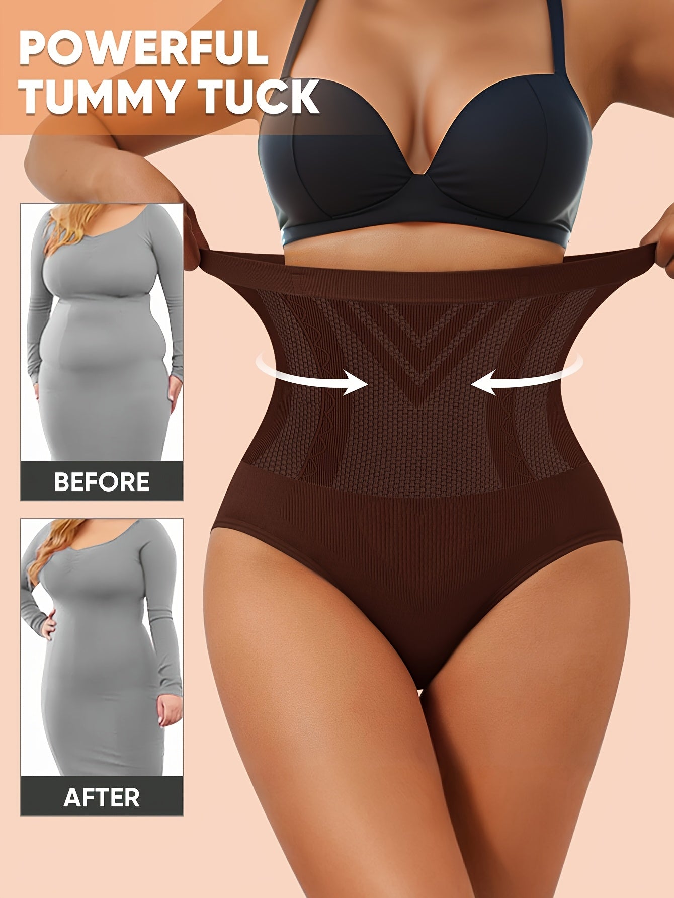 1-Pack High-Waist Tummy Control Shaping Seamless Panties, Soft Fit Women's Briefs