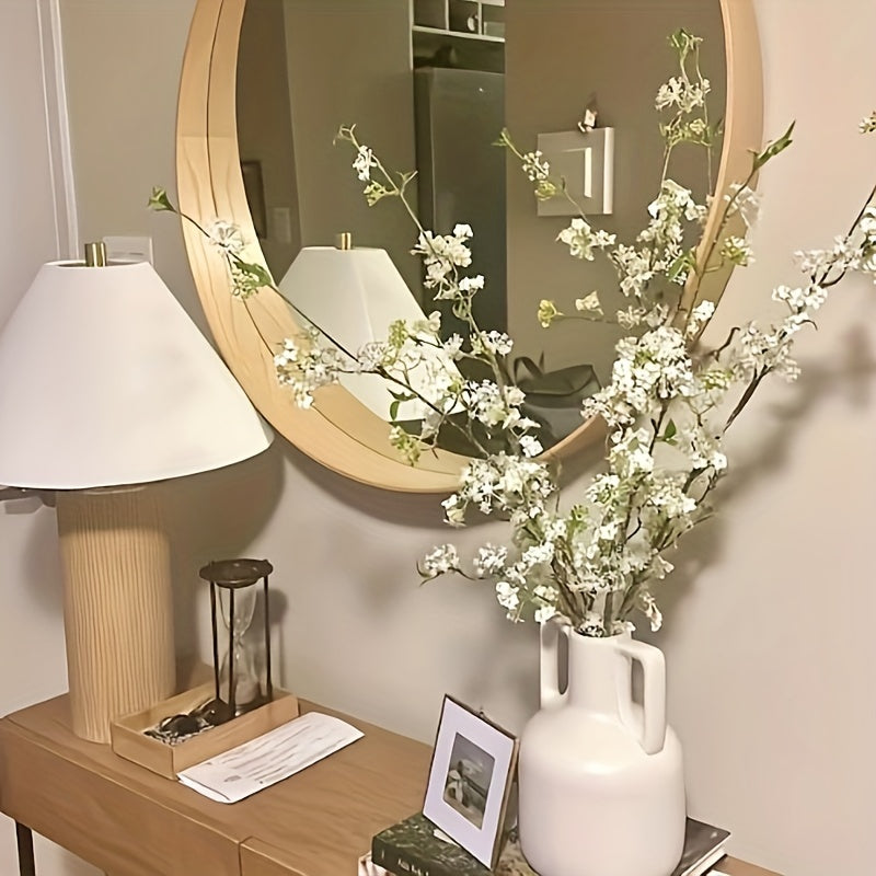 [39inch Cream Artificial Blossom] 1/5/10pcs, 39inch Cream Artificial Blossom Branch With Buds, Faux Spring Plant Stem, Centerpieces Floral Wedding Home Decoration Gifts, Room Decoration, Aesthetic Room Decor, Garden Decor, Ho