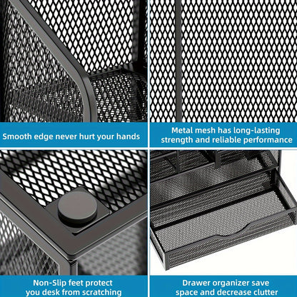 1 Piece Desktop Storage Rack - Durable & Stylish Organizer for Stationery, Office Supplies & Bedroom Decor - Space-Saving, Versatile Design Enhances Home Storage & Organization