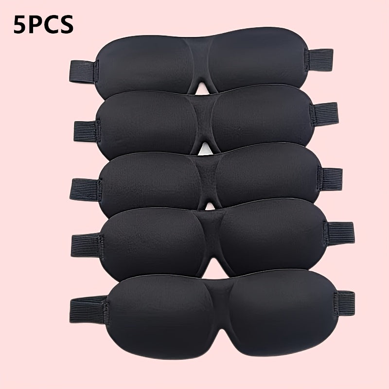 [Blackout Eye Mask] 1/3/5/10 Pack Pure Black 3D Contoured Eye Mask | Soft Comfortable Ergonomic Design, Hypoallergenic & Fragrance-Free, Pure Blackout for Adults, Men & Women - Travel, Home, Office Use, Sleep Enhancement | Mo