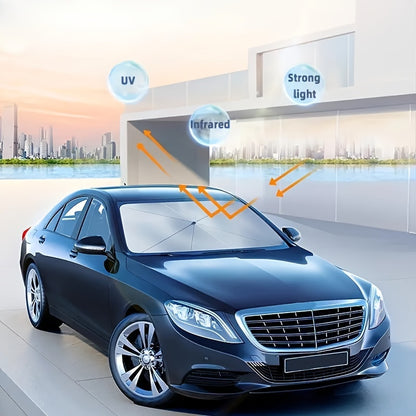 [Car Sunshade] Blackout Car Sunshade | Front Windshield Sunscreen Heat Insulation Sunshade Blocking Plate Car Interior Windshield Small Car Cover Umbrella