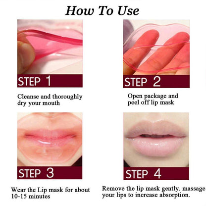 10Pcs Pink Crystal Lip Mask Patches, Hydrating And Moisturizing, Keep All-Day Moisture For Lip, Long-lasting Effect, The Lip Line, Great For Fight Chapped, Plump Lips