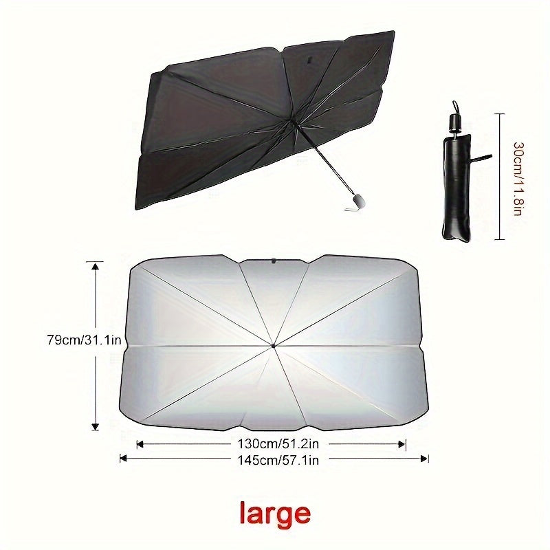 [Car Sunshade] Blackout Car Sunshade | Front Windshield Sunscreen Heat Insulation Sunshade Blocking Plate Car Interior Windshield Small Car Cover Umbrella
