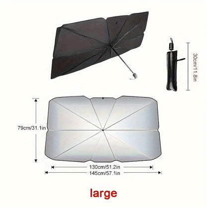 [Car Sunshade] Blackout Car Sunshade | Front Windshield Sunscreen Heat Insulation Sunshade Blocking Plate Car Interior Windshield Small Car Cover Umbrella