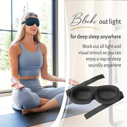 [Blackout Eye Mask] 1/3/5/10 Pack Pure Black 3D Contoured Eye Mask | Soft Comfortable Ergonomic Design, Hypoallergenic & Fragrance-Free, Pure Blackout for Adults, Men & Women - Travel, Home, Office Use, Sleep Enhancement | Mo