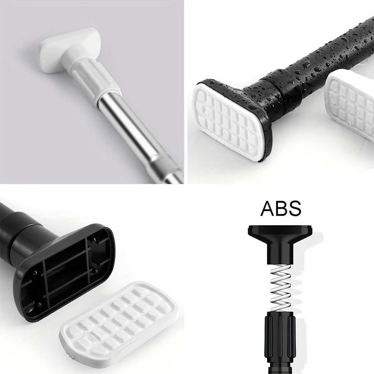 1pc Adjustable Tension Curtain Rod - Multipurpose Heavy-Duty No-Drill Extendable Rod for Shower, Closet, Window, Towel Rack - Metal & Plastic Home Accessory