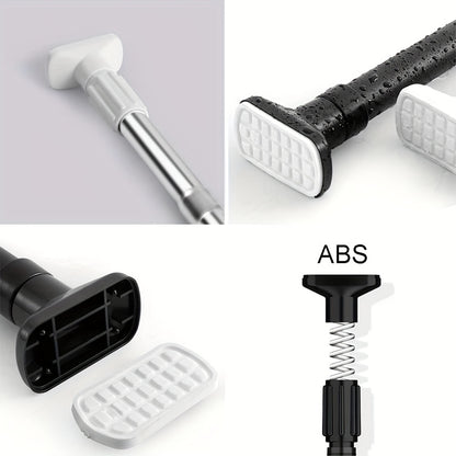 1pc Adjustable Tension Curtain Rod - Multipurpose Heavy-Duty No-Drill Extendable Rod for Shower, Closet, Window, Towel Rack - Metal & Plastic Home Accessory