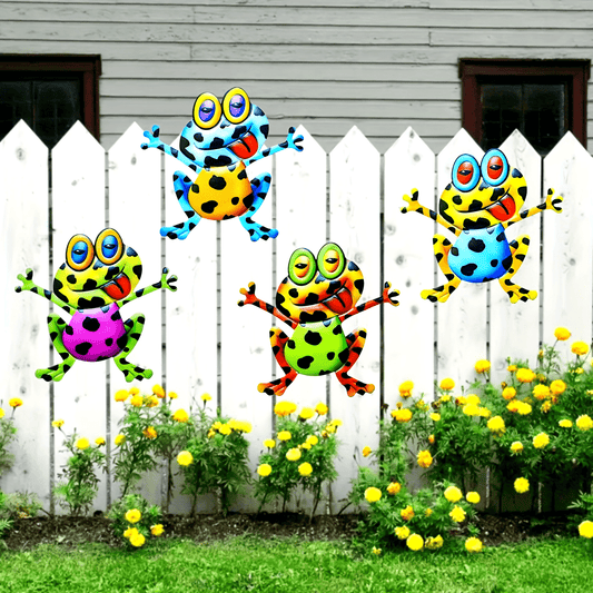 1/4pcs, Creative Metal Frog Decoration, Vivid and Colorful Metal Frog, Suitable for Indoor and Outdoor Decoration, Home Decoration, Outdoor Garden Decoration, Yard Decoration, Party Decoration, Festival Decoration, Office Dec