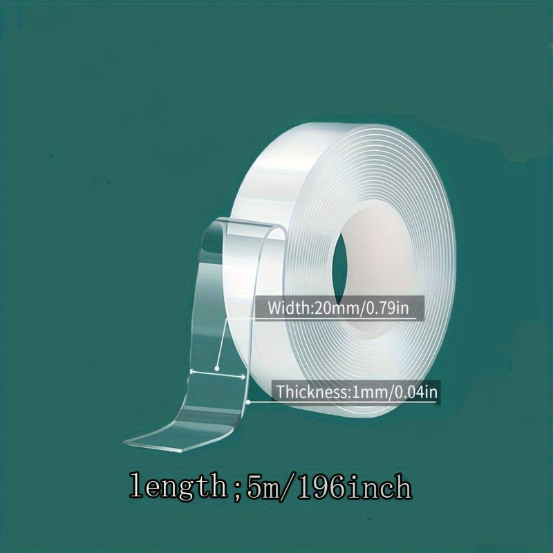 1pc 3 Styles Fixing Tape, Transparent, Easy To Use, Strong Viscosity, Suitable For Wall Fixing, Home Decoration