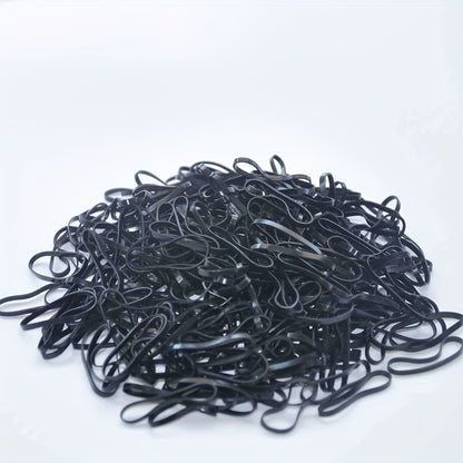 100pcs Black Disposable Hair Ties - Thick, High Elasticity, No-Damage Ponytail Holders for Women & Girls - Perfect for Christmas & New Year Styling