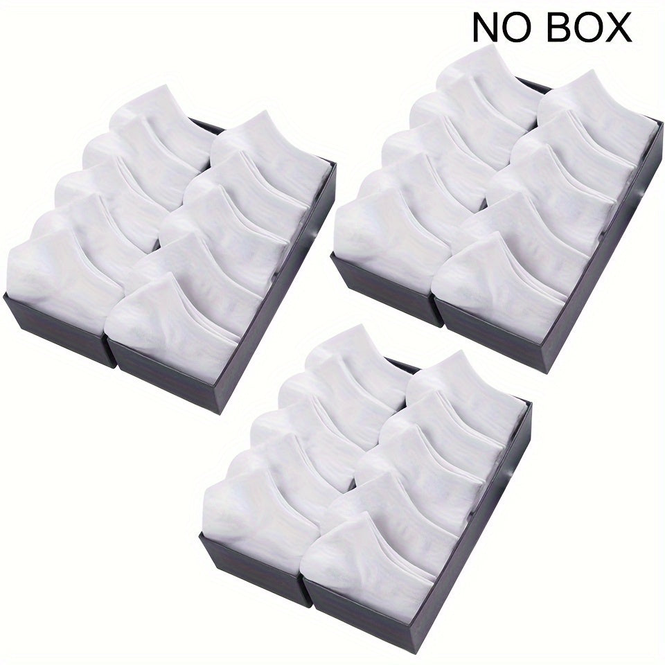1/5/10/20 Pairs Men's Anti-odor Plain Color Thin Sweat-absorbing Breathable Invisible Ankle Socks, Boat Socks For Spring & Summer