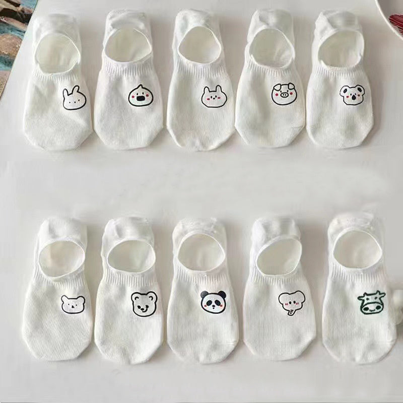 10 Pairs Ultra-Soft Womens Short Socks - Adorable Cartoon Prints, Lightweight & Breathable Low Cut Ankle Socks - Assorted Styles for Everyday Fashion