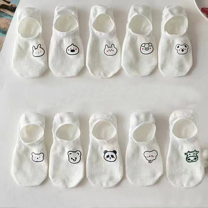 10 Pairs Ultra-Soft Womens Short Socks - Adorable Cartoon Prints, Lightweight & Breathable Low Cut Ankle Socks - Assorted Styles for Everyday Fashion