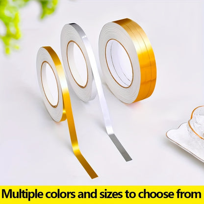 1 Roll Black Brushed Golden Silvery Floor Edging Waterproof Seam Wall Stickers, Wall Gap Ceiling Home Decoration, Self-Adhesive Tile Tape