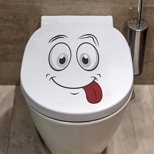 1pc Cheap Cartoon Toilet Sticker, Decoration Wall Sticker, Self-adhesive Bathroom Toilet Sticker, Interesting Item, Room Decor