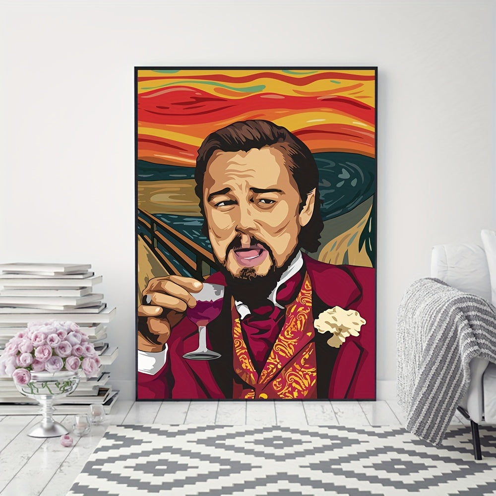 [Ideal Abstract Scream Movie Poster] 1pc Canvas Poster, Modern Art, Abstract Scream Movie Star Poster, Classic Artwork Leo Canvas Painting, Funny Film Actor Picture, Ideal Gift For Bedroom Living Room Kitchen Corridor, Wall A