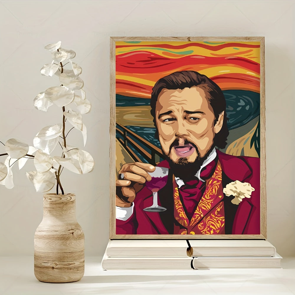 [Ideal Abstract Scream Movie Poster] 1pc Canvas Poster, Modern Art, Abstract Scream Movie Star Poster, Classic Artwork Leo Canvas Painting, Funny Film Actor Picture, Ideal Gift For Bedroom Living Room Kitchen Corridor, Wall A
