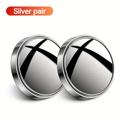 [High-definition | 360-degree] 2pcs High-definition 360-degree Adjustable Car Rearview Mirror | Round Mirror Blind Spot Mirror Wide-angle Mirror | Increase Child's Safety In The Car