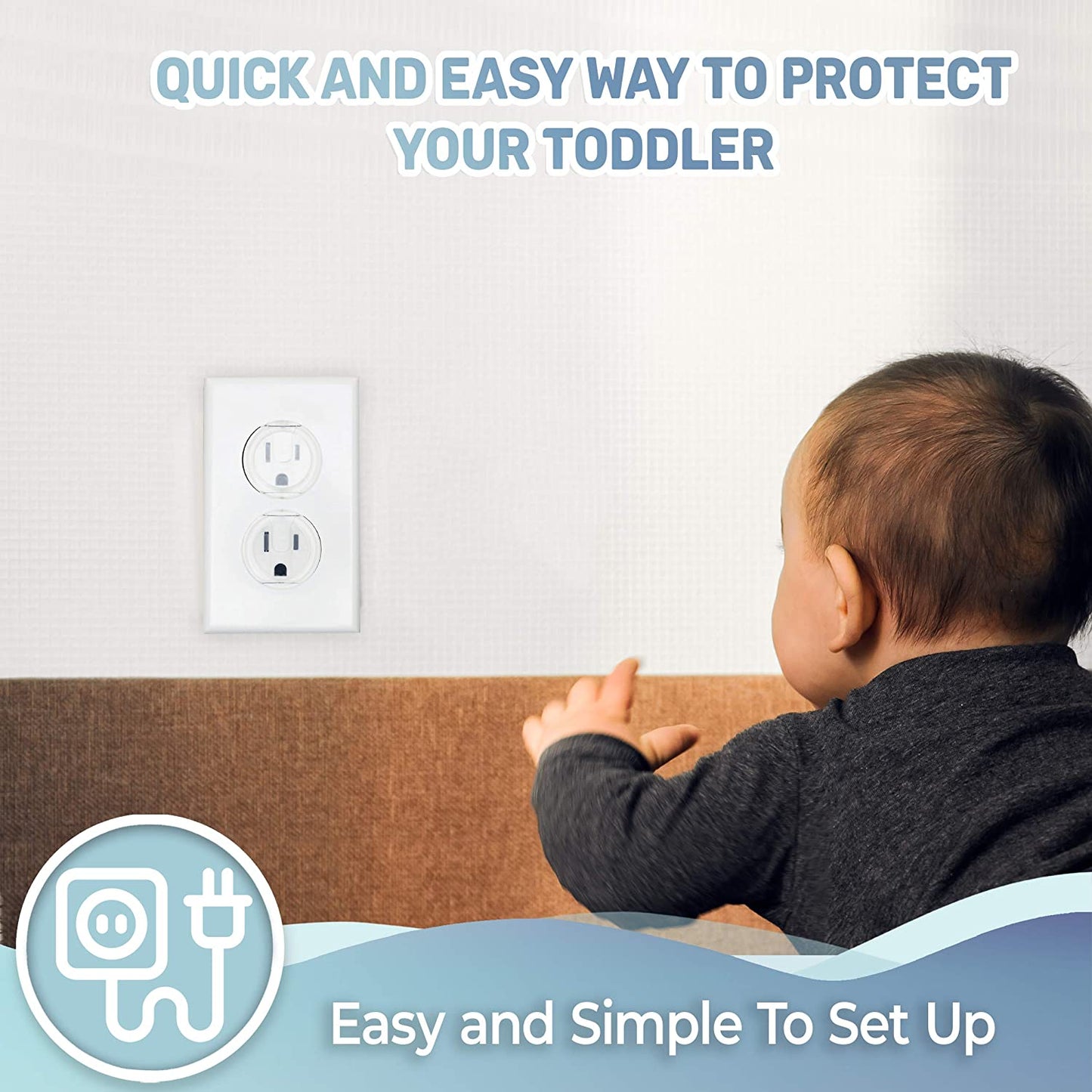 [Safety Outlet Covers] 10pcs Baby Proofing Safety Outlet Covers | Child Secure Electric Plug Protectors, Hidden Handle Square Socket Covers, For Kids Toddler Protection, Christmas, Halloween, Thanksgiving Day Gift