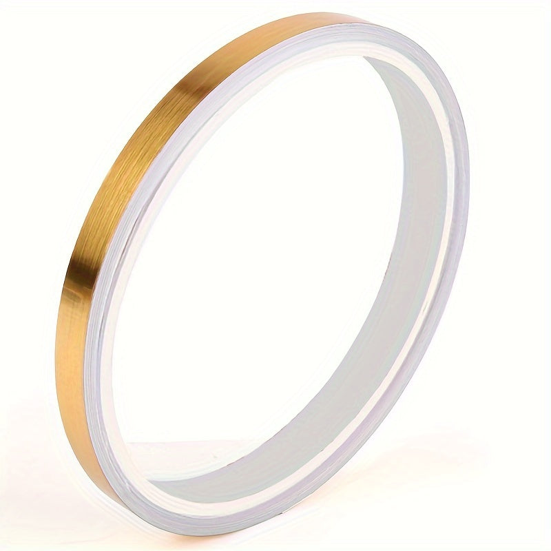 1 Roll Black Brushed Golden Silvery Floor Edging Waterproof Seam Wall Stickers, Wall Gap Ceiling Home Decoration, Self-Adhesive Tile Tape