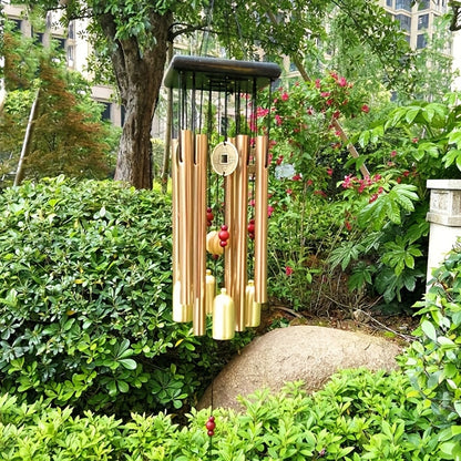 1pc Large Copper Bell Outdoor Wind Chimes - Antique Style, Aluminum Alloy Tubes, Door Hanging, Garden Home Decoration, Yard Art Decor for Outdoor Spaces
