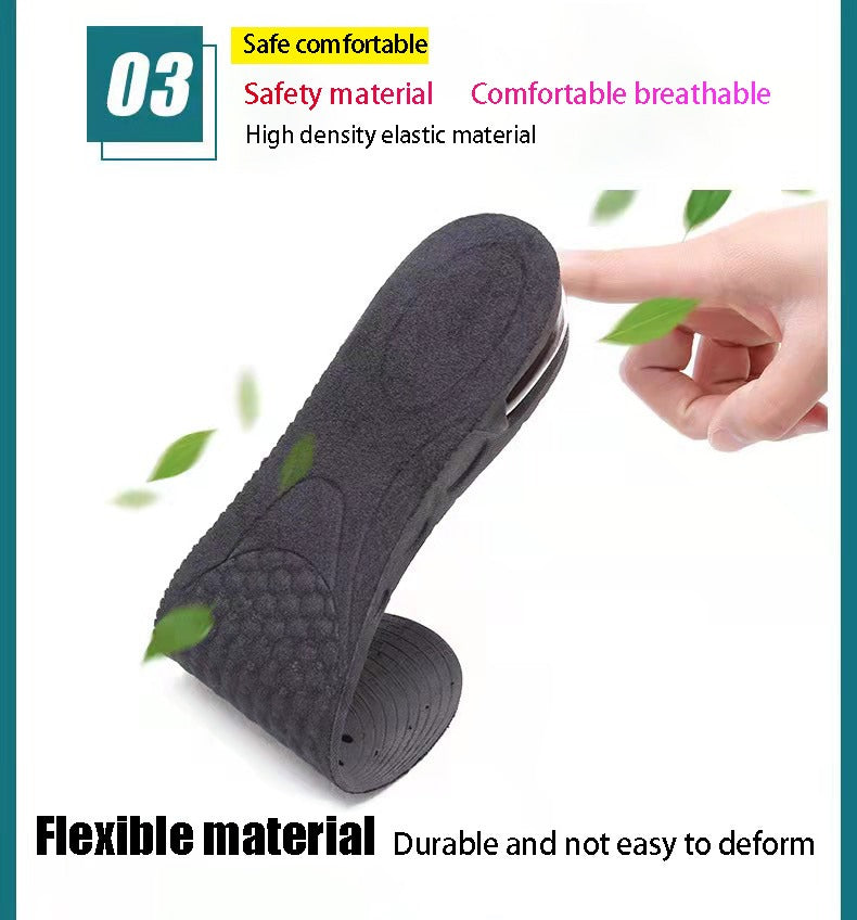 1.18-3.54inch Invisible Height Increase Insole Cushion Height Adjustable Shoe Heel Insoles Insert Taller Support Absorbant Foot Pad